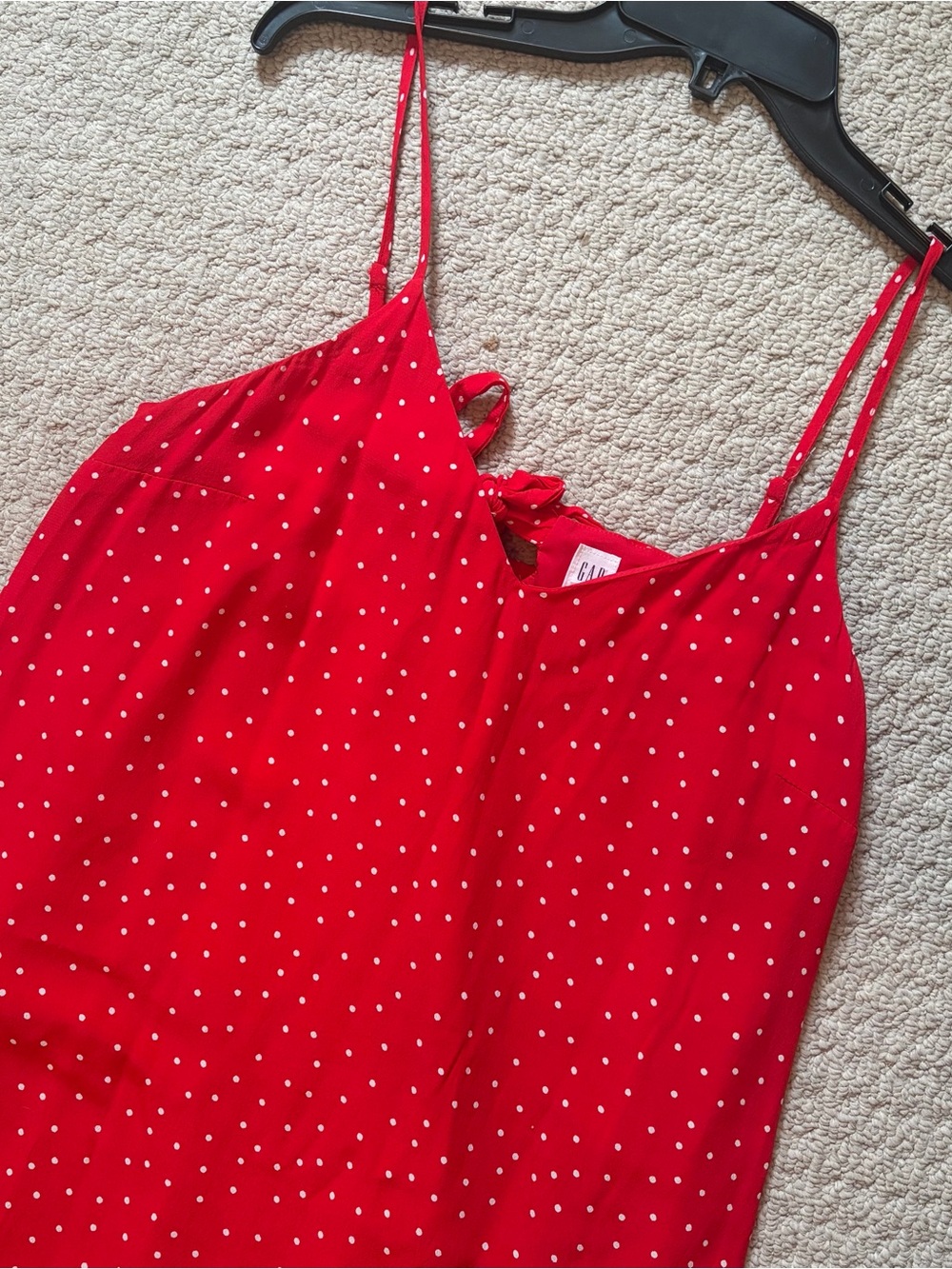 GAP Red Polka Dot Spaghetti Strap Cami midi dress